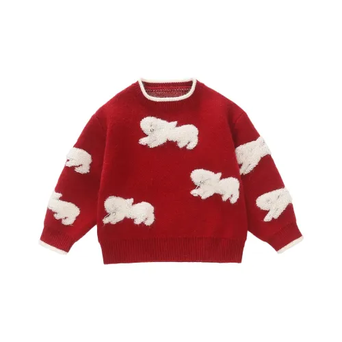 RHOBESAM Сяо Мин Дом L140 Кролик Свитер Новый год Красный Детские Свитера