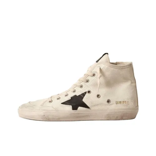 Golden Goose Francy Penstar High Топ Кроссовки для скейтбординга Женские Белые Черные Потертый