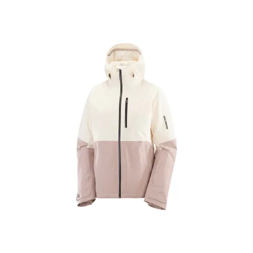 SALOMON Мягкий Белый Эфирный Розовый Женская Лыжная Куртка