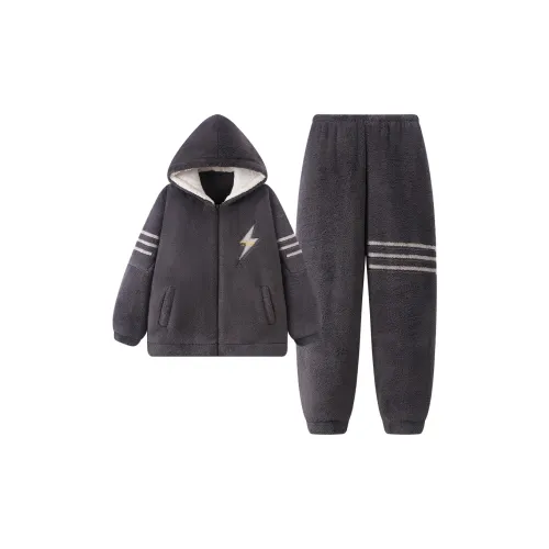 Gongdie Темно-серый мужской пижамный комплект