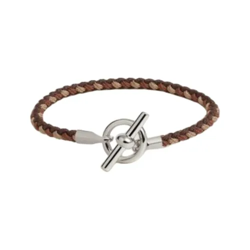 HERMES Палладий Браслеты Мужской Коричневый Синий