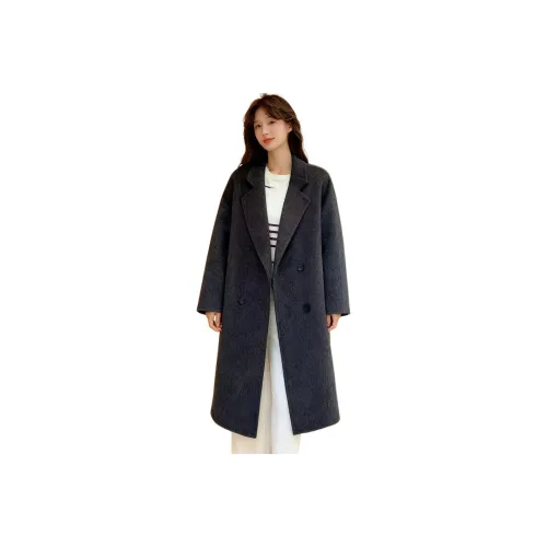 DEDY Темно-серый тонкий без флисовой подкладки женское пальто