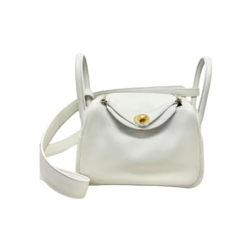 HERMES Lindy Swift Кожа Через плечо Сумка Мини Женские 01 BLANC Чисто белый