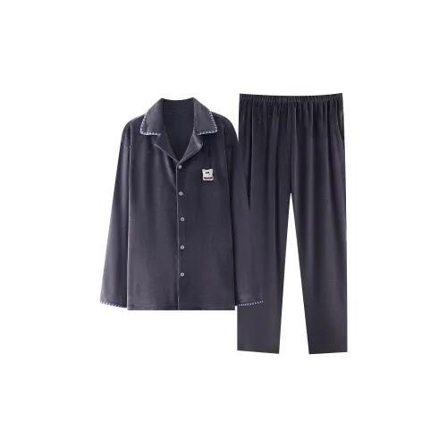 JINXU Черный мужской комплект пижам