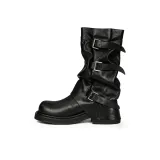 Черные ботинки до середины икры