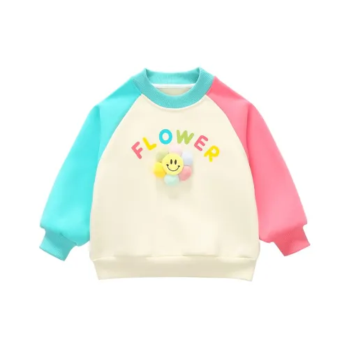 RHOBESAM Xiaomin Дом T123 Розовый зеленый рукав флисовая подкладка худи и свитшоты Бежевый Kids Свитшоты