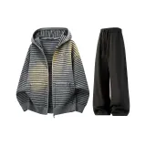 Комплект одежды (Светло-серый топ + Черные штаны)