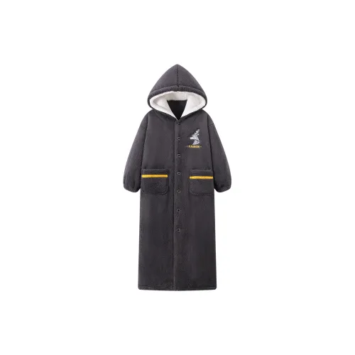 Gongdie Темно-серый Мужской Халат для ванной