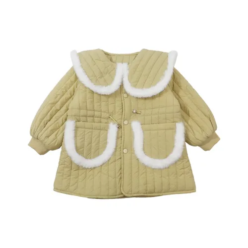 RHOBESAM Радужный Слон D2348 Тинсел Гирлянды Флисовые Подкладочные Хлопковые Пуховики Желтые Детские Куртки