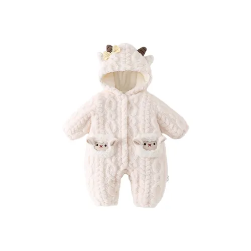 XiaoJinBu Бежево-желтые комбинезоны ползунки для малышей