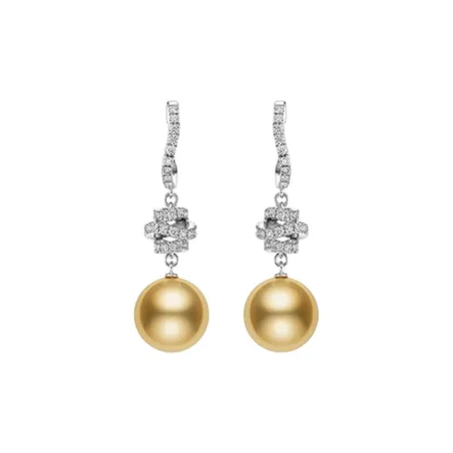 MIKIMOTO 18К Белое золото Серьги Женские Золото Серебро