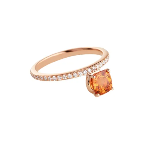 HERMES Кольца из спессартита с гранатом унисекс розовое золото