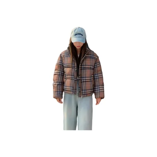 HNUF Хаки Клетка Хлопковый пуховик Женские пуховики (пуфы)