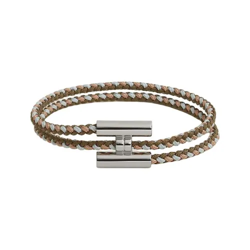 HERMES Шелк Браслеты Мужской Темно-оливковый