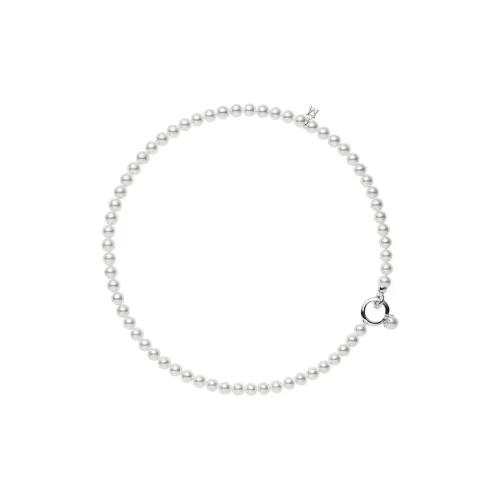MIKIMOTO Akoya Жемчужные ожерелья Женское серебро Белый