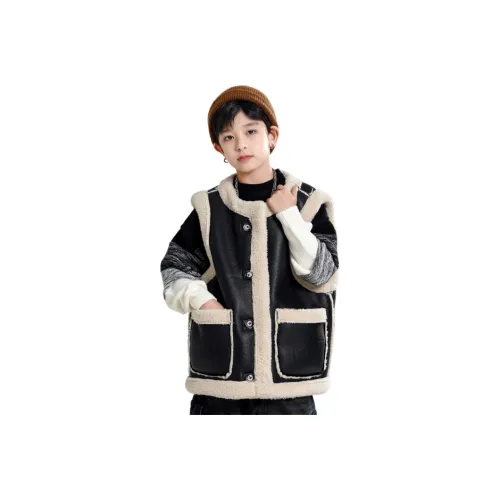 MUQINGQING Черный флис с подкладкой Школьные жилеты