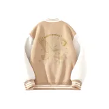 [Thickened и Fleece-Lined Бейсбольная Куртка] Хаки (MF Компас Starlight Спина Логотип)