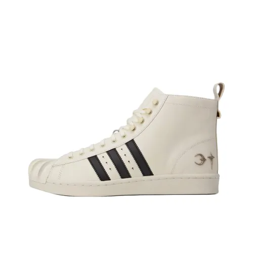 THUG CLUB x Adidas Originals SUPERSTAR High Топ Скейтборд Кроссовки Унисекс Бежевый