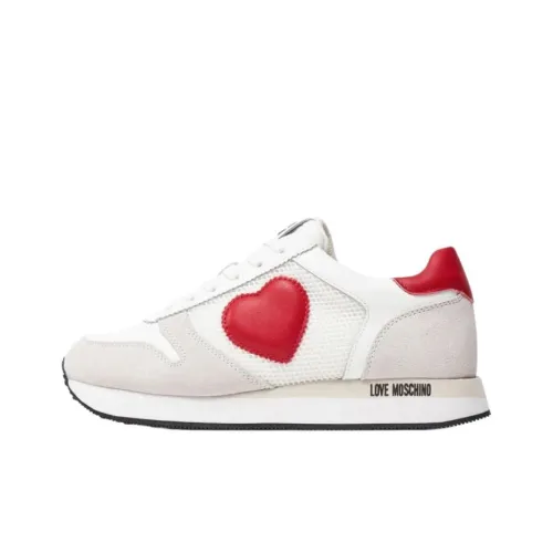 LOVE MOSCHINO Низкий топ Повседневная обувь Женская Белый Красный