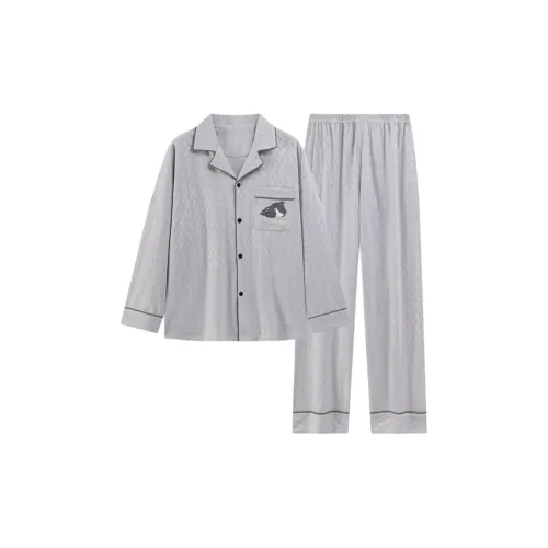 HANQIANNUO Осенне-зимняя пижама большой размер мужской двухкомпонентный комплект