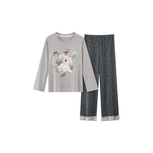 Qian Rise Милый щенок Женские пижамные комплекты