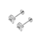 Многоцветные серьги-гвоздики (белый)