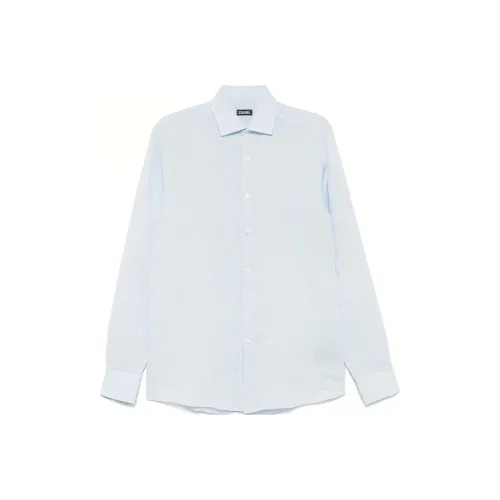 Ermenegildo Zegna Blue Men's Shirts Эргенжильдо Зегна Синий Мужские Рубашки