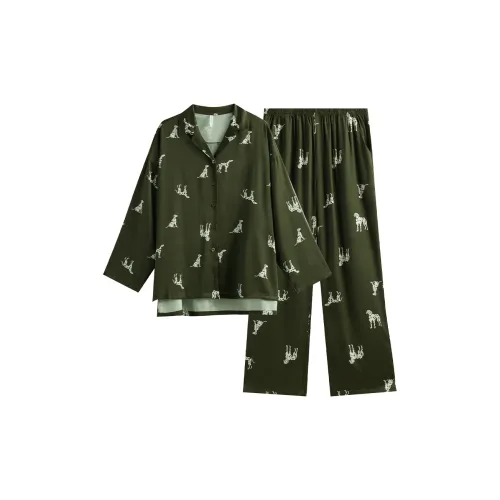 Same Language Пижамный комплект женский зеленый Moранди