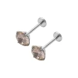 Многоцветные серьги-гвоздики (Шампанское)