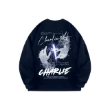 Темно-синий, синий, длинный (длинный свитшот, стиль позиционирования)