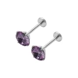 Многоцветные серьги-гвоздики (Светло-фиолетовый)