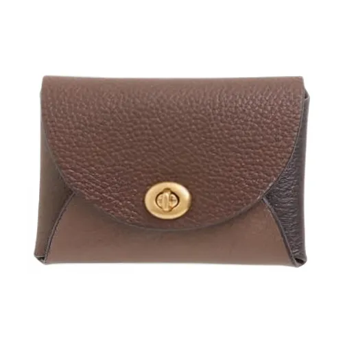 COACH Pouch Кожа Клатч Маленький Унисекс Коричневый