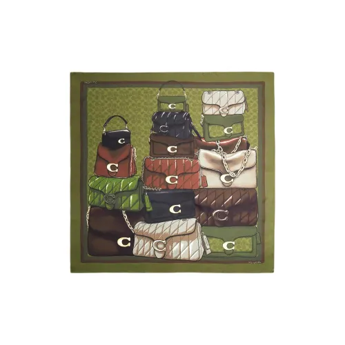 COACH Шелковые шарфы Женские Оливковый