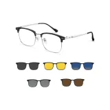 Чёрная и серебряная одна рамка с 5 линзами