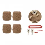 Шарф для рукоделия, ручное плетение [Карман Медведь, цвет хаки]