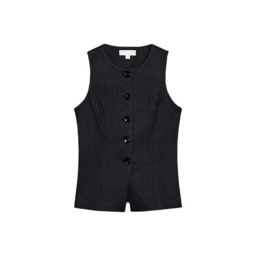 ZARA Женские майки темно-серого цвета