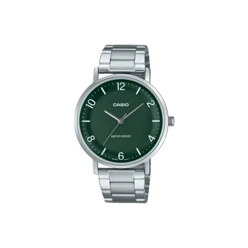 CASIO Standard Series Кварцевый механизм нержавеющая сталь ремешок часы для мужчин зеленый циферблат