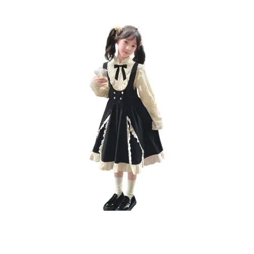 Yunpo Черный Двухкомпонентный Комплект Платьев для Школьниц