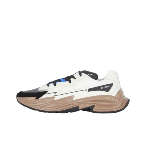 BALMAIN RUN Row Low Топ Повседневная обувь Мужская Белый Черный