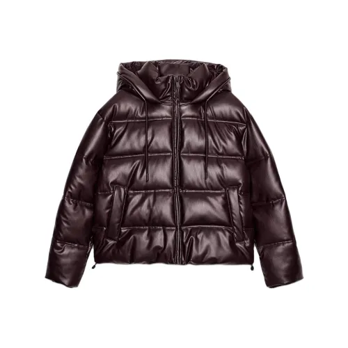 ZARA Бордовый Красный Женский Пуховик