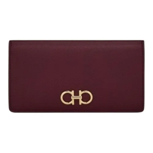 FERRAGAMO GANCINI Телячья кожа Кошелек Большой Женские Сливовый