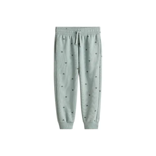 H M Шалфейно-зеленые Сердцеобразные детские вязаные тренировочные брюки