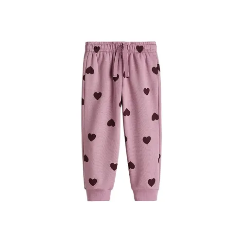 H M Heather Фиолетовый Сердце-Форма Детские Вязаные Тренировочные Штаны