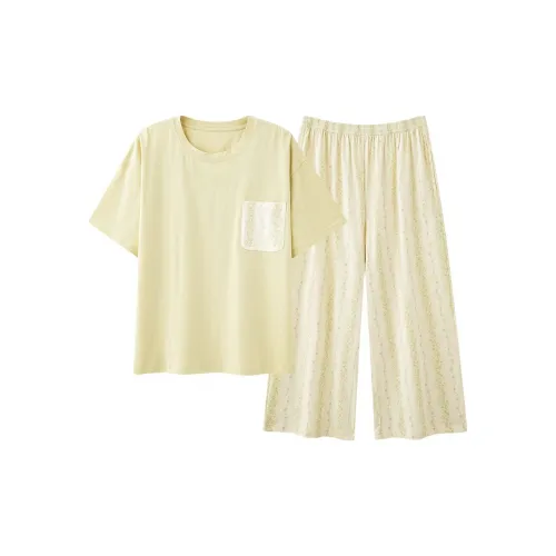 Floating Light Islands Пижама Комплект Женский Светло-Желтый