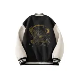 [Thickened и Fleece-Lined Бейсбольная Куртка] Черный (с Компасом Starlight Логотип на Спине)