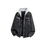 Чёрный с серым капюшоном