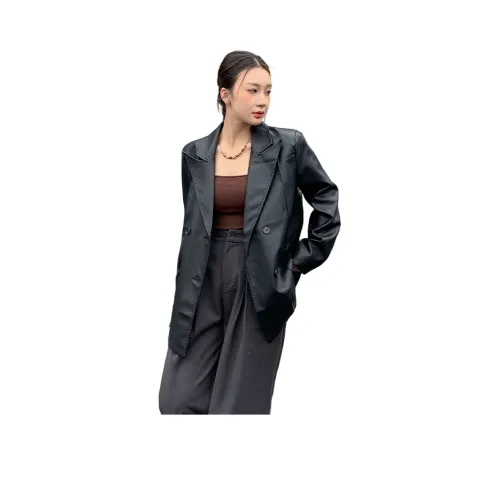 GEZITAI Черные Женские Кожаные Куртки