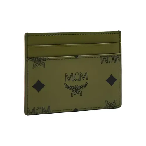 MCM Visetos Холст Картхолдер Мини Женский Хаки Мошна