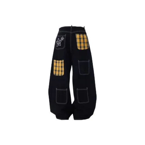 SNEIKLAU Черный Унисекс Джинсы