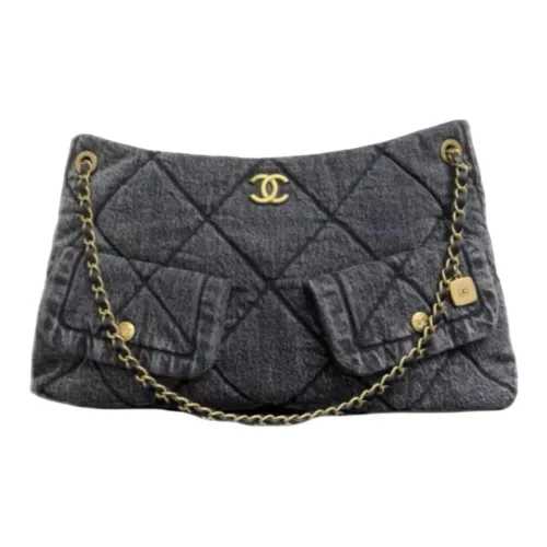 CHANEL Denim Сумка через плечо Средняя Женская Черная